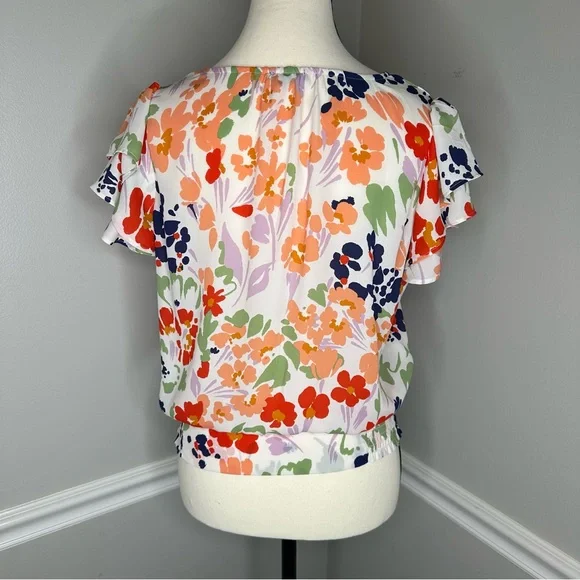 Ann Taylor factory bright floral blouse - Picture 4 of 7